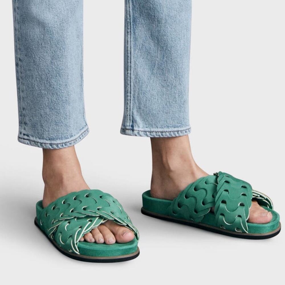 Rag & Bone Bailey Sport‎ Slide Sandal in Kelly in Green Size 36